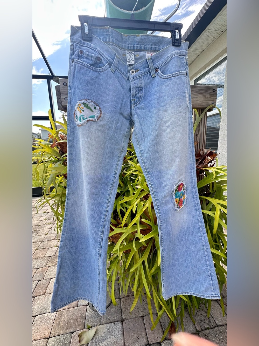 Lucky Brand Light Blue Embroidered Flare Jeans